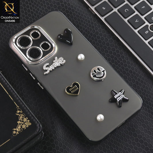 Oppo A6 Pro 5G - Black -  3D Smile Cartoon Matte Shinny Case With Camera Protection Soft Border Case