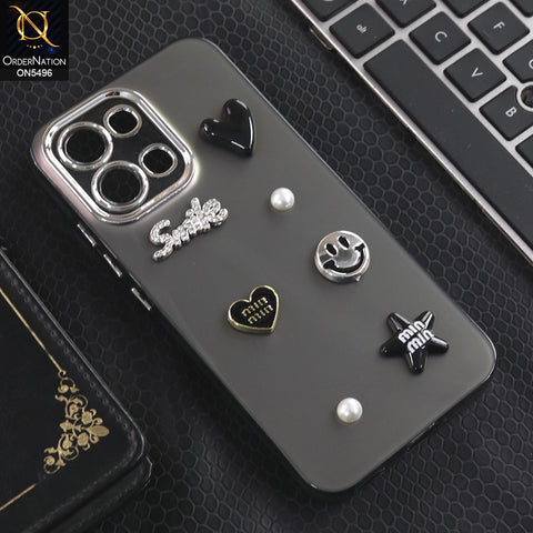 Oppo A6 Pro 5G - Black -  3D Smile Cartoon Matte Shinny Case With Camera Protection Soft Border Case