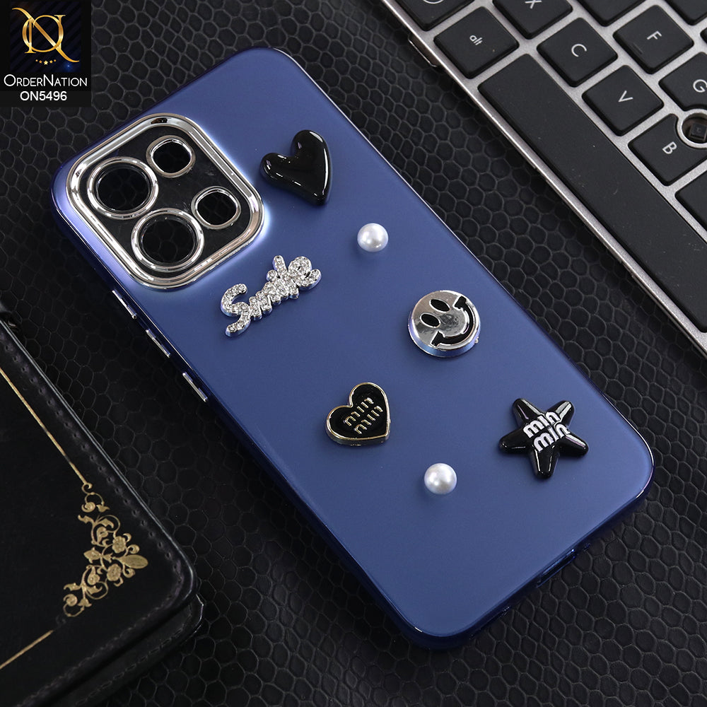 Oppo A6 Pro 4G - Blue -  3D Smile Cartoon Matte Shinny Case With Camera Protection Soft Border Case