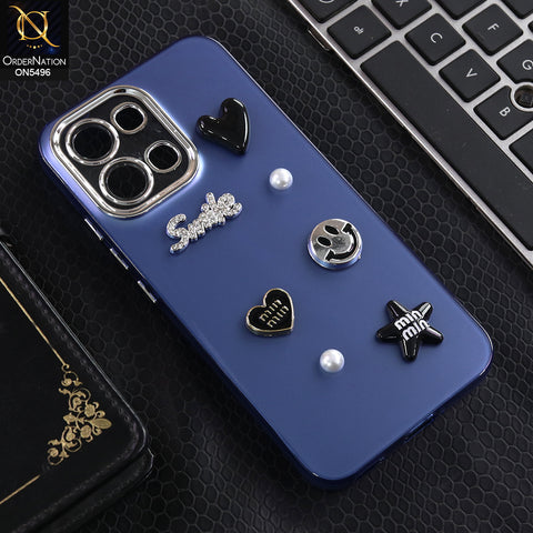 Oppo A6 Pro 4G - Blue -  3D Smile Cartoon Matte Shinny Case With Camera Protection Soft Border Case