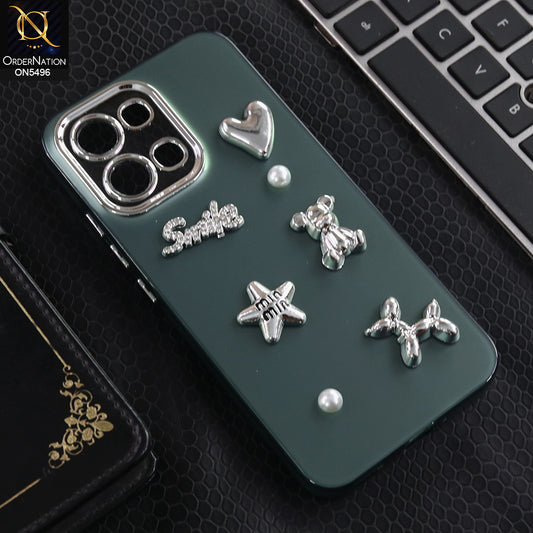Oppo A6 Pro 5G - Green -  3D Smile Cartoon Matte Shinny Case With Camera Protection Soft Border Case