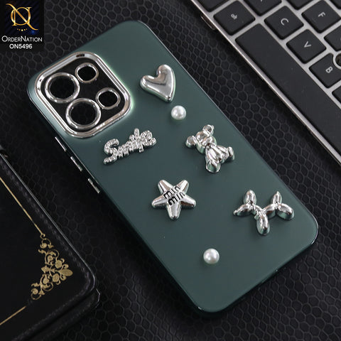 Oppo A6 Pro 5G - Green -  3D Smile Cartoon Matte Shinny Case With Camera Protection Soft Border Case