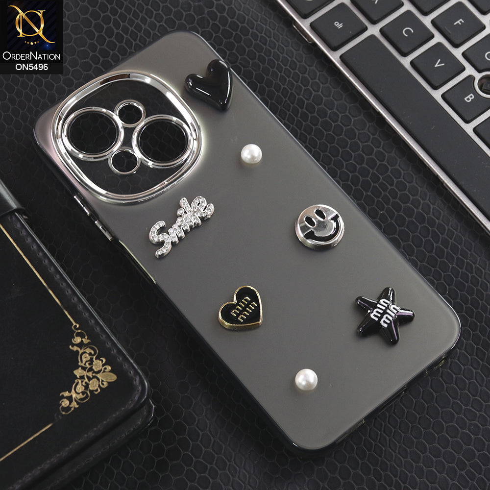 Tecno Pop 9 - Black -  3D Smile Cartoon Matte Shinny Case With Camera Protection Soft Border Case