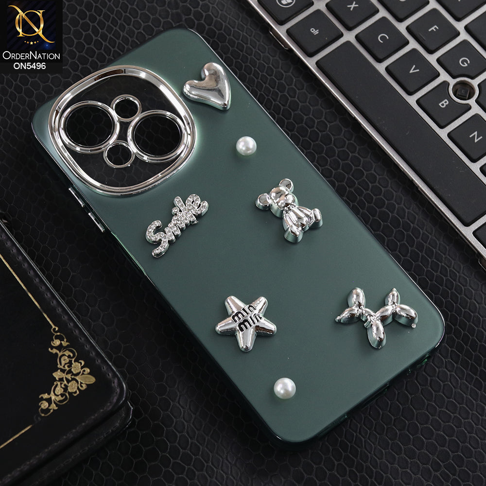 Tecno Pop 9 - Green -  3D Smile Cartoon Matte Shinny Case With Camera Protection Soft Border Case