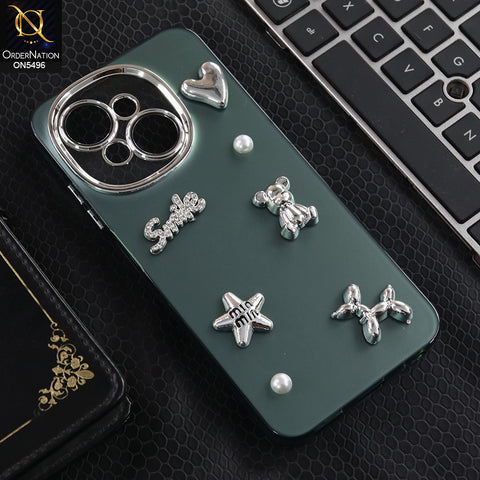 Tecno Pop 9 - Green -  3D Smile Cartoon Matte Shinny Case With Camera Protection Soft Border Case