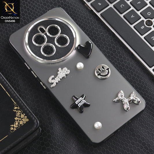 Realme 12 Plus - Black -  3D Smile Cartoon Matte Shinny Case With Camera Protection Soft Border Case