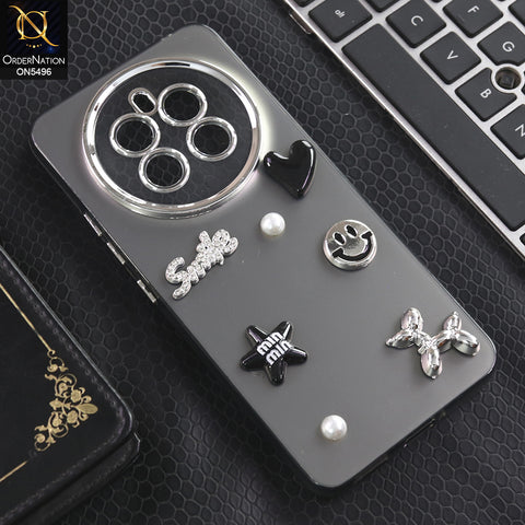 Realme 12 Plus - Black -  3D Smile Cartoon Matte Shinny Case With Camera Protection Soft Border Case