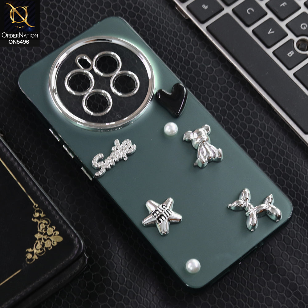 Realme Narzo 70 Pro - Green -  3D Smile Cartoon Matte Shinny Case With Camera Protection Soft Border Case
