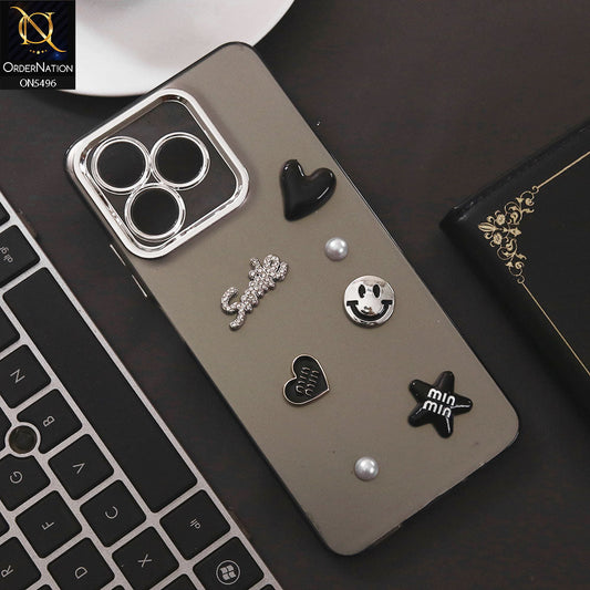 Realme Note 50 Cover - Black - 3D Smile Cartoon Matte Shinny Case With Camera Protection Soft Border Case
