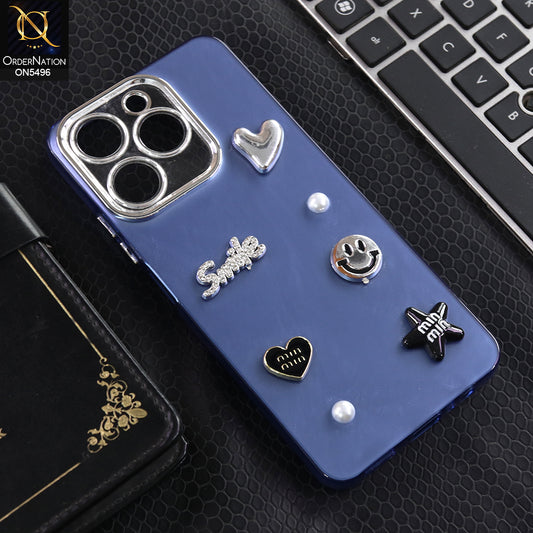 Realme Note 70T - Blue -  3D Smile Cartoon Matte Shinny Case With Camera Protection Soft Border Case