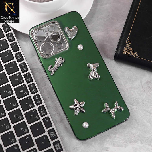 Xiaomi Redmi 12 Cover - Green -  3D Smile Cartoon Matte Shinny Case With Camera Protection Soft Border Case