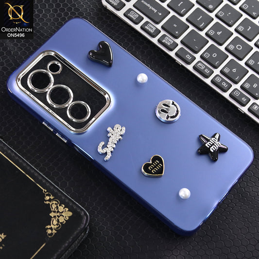 Xiaomi Redmi 15 5G - Blue -  3D Smile Cartoon Matte Shinny Case With Camera Protection Soft Border Case