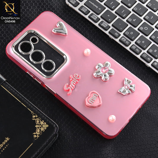 Xiaomi Redmi 15 5G - Pink -  3D Smile Cartoon Matte Shinny Case With Camera Protection Soft Border Case