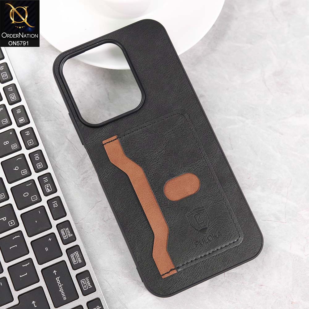 Xiaomi Poco C85 4G Cover - Black - New Premium Soft Tpu Leather Textured Case With Card Holder