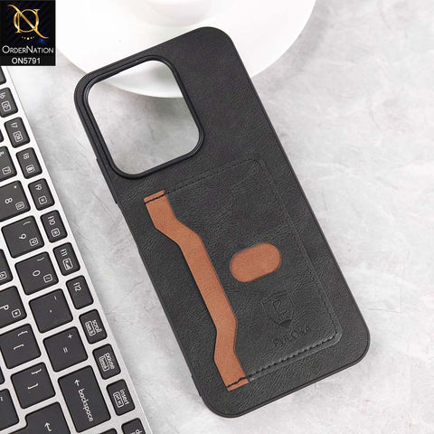 Xiaomi Poco C85 4G Cover - Black - New Premium Soft Tpu Leather Textured Case With Card Holder