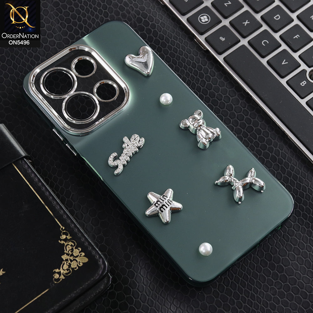 Xiaomi Redmi 15C 4G - Green -  3D Smile Cartoon Matte Shinny Case With Camera Protection Soft Border Case