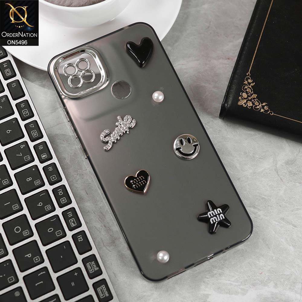 Xiaomi Redmi 9C Cover - Black -  3D Smile Cartoon Matte Shinny Case With Camera Protection Soft Border Case