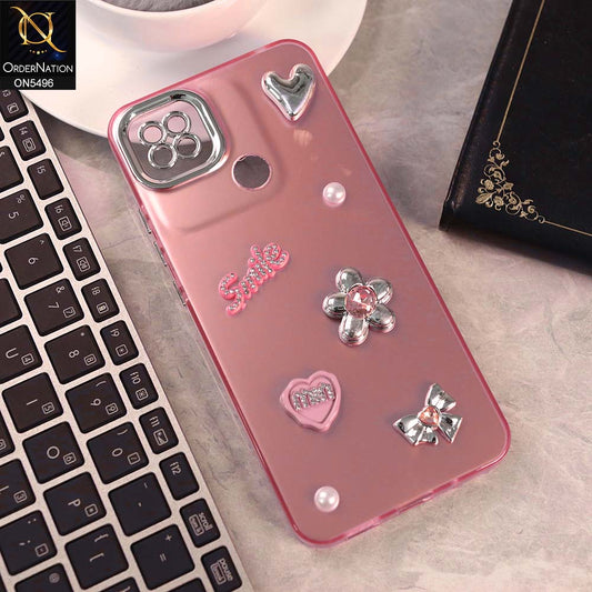 Xiaomi Redmi 10A Cover - Pink -  3D Smile Cartoon Matte Shinny Case With Camera Protection Soft Border Case