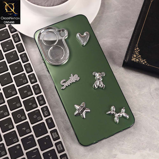 Xiaomi Redmi A5 4G Cover - Green -  3D Smile Cartoon Matte Shinny Case With Camera Protection Soft Border Case