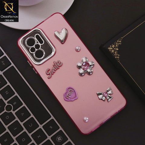 Xiaomi Redmi Note 10 4G Cover - Pink - 3D Smile Cartoon Matte Shinny Case With Camera Protection Soft Border Case