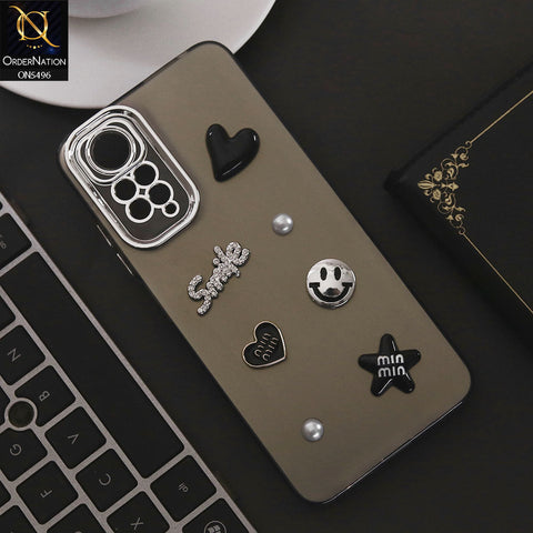 Xiaomi Redmi Note 11S Cover - Black - 3D Smile Cartoon Matte Shinny Case With Camera Protection Soft Border Case