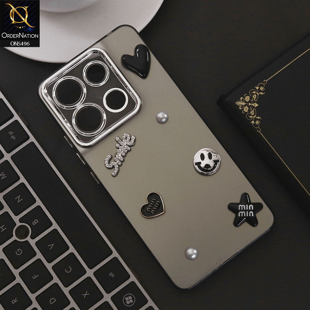 Xiaomi Redmi Note 13 Cover - Black - 3D Smile Cartoon Matte Shinny Case With Camera Protection Soft Border Case