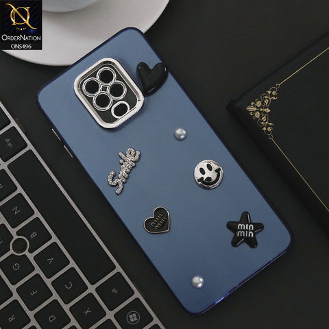 Xiaomi Redmi Note 9S Cover - Blue - 3D Smile Cartoon Matte Shinny Case With Camera Protection Soft Border Case