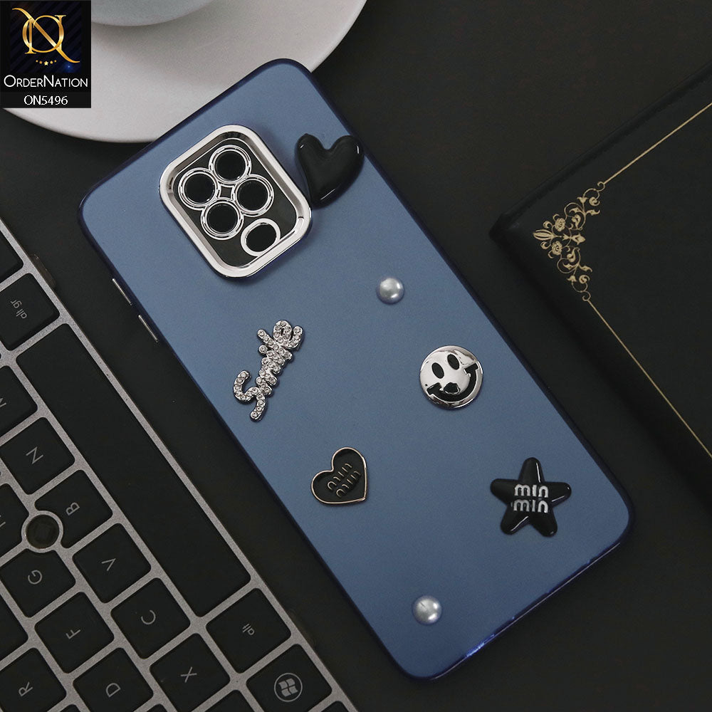 Xiaomi Poco M2 Pro Cover - Blue - 3D Smile Cartoon Matte Shinny Case With Camera Protection Soft Border Case
