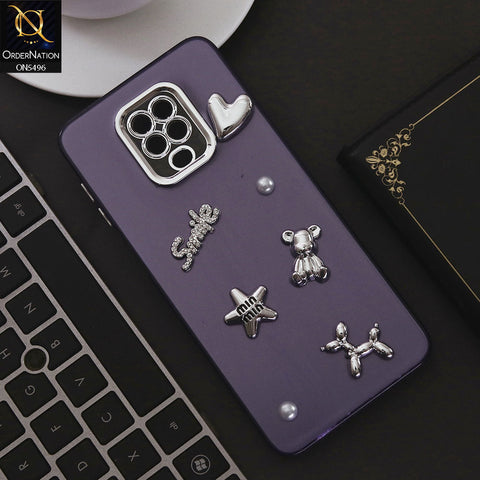 Xiaomi Redmi Note 9S Cover - Purple - 3D Smile Cartoon Matte Shinny Case With Camera Protection Soft Border Case