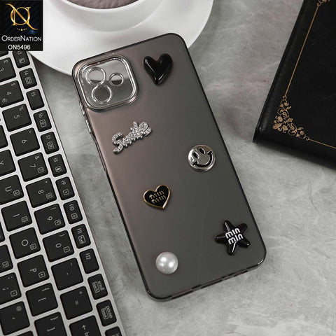 Samsung Galaxy M13 5G Cover - Black -  3D Smile Cartoon Matte Shinny Case With Camera Protection Soft Border Case