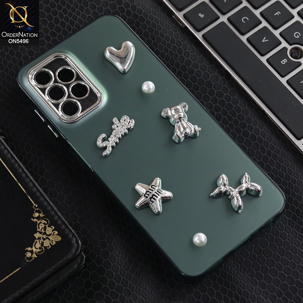 Samsung Galaxy A13 5G - Green -  3D Smile Cartoon Matte Shinny Case With Camera Protection Soft Border Case