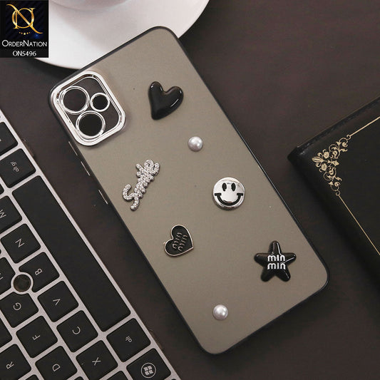 Samsung Galaxy A05 Cover - Black - 3D Smile Cartoon Matte Shinny Case With Camera Protection Soft Border Case