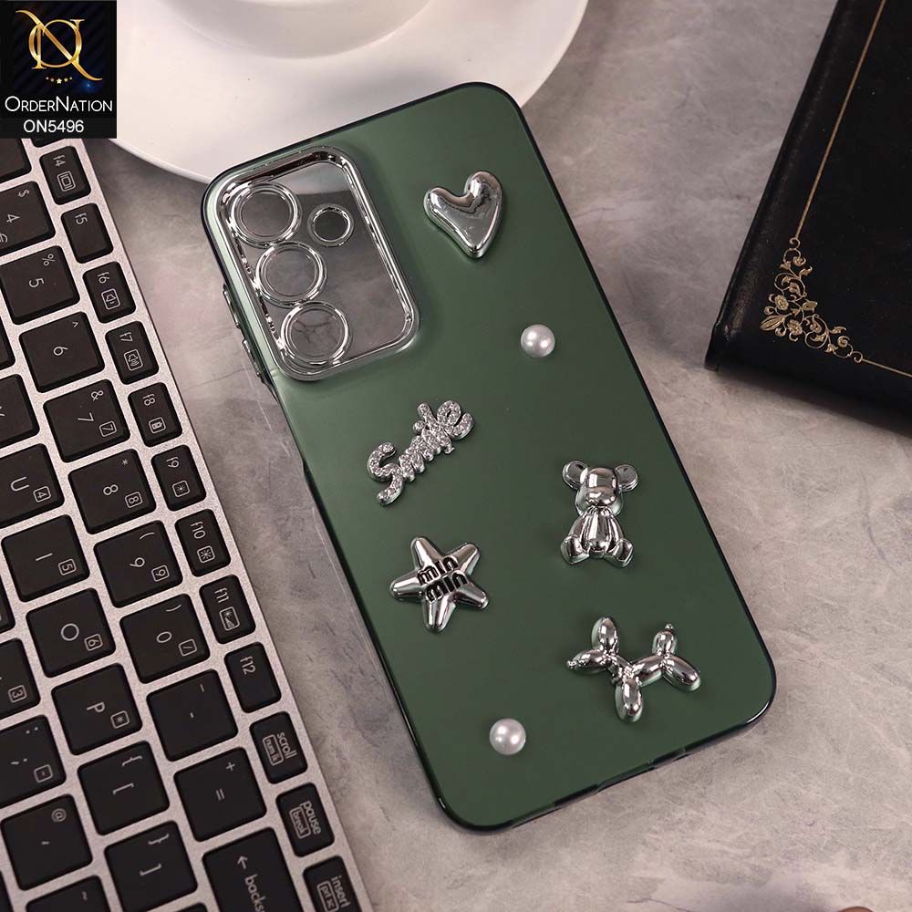 Samsung Galaxy A16 5G Cover - Green -  3D Smile Cartoon Matte Shinny Case With Camera Protection Soft Border Case