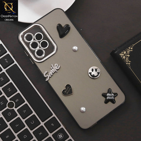 Samsung Galaxy A23 Cover - Black - 3D Smile Cartoon Matte Shinny Case With Camera Protection Soft Border Case