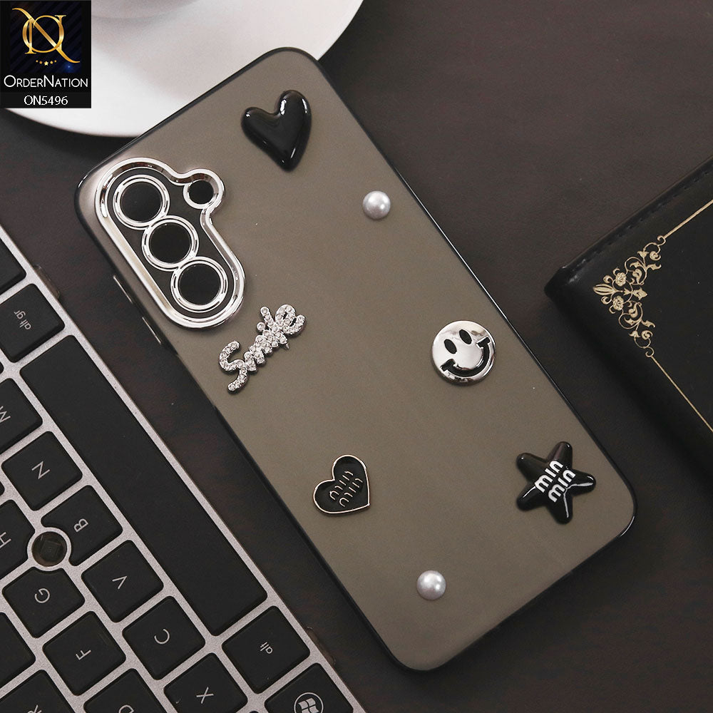 Samsung Galaxy A26 Cover - Black - 3D Smile Cartoon Matte Shinny Case With Camera Protection Soft Border Case