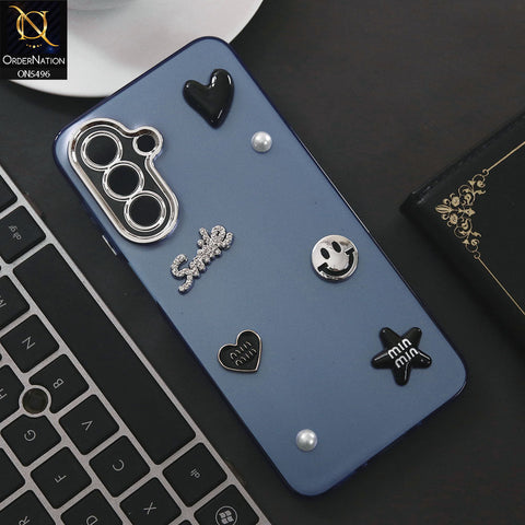Samsung Galaxy A26 Cover - Blue - 3D Smile Cartoon Matte Shinny Case With Camera Protection Soft Border Case