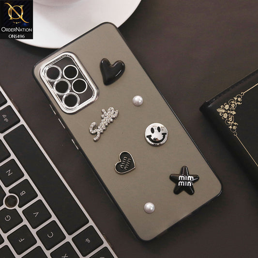Samsung Galaxy A32 Cover - Black - 3D Smile Cartoon Matte Shinny Case With Camera Protection Soft Border Case