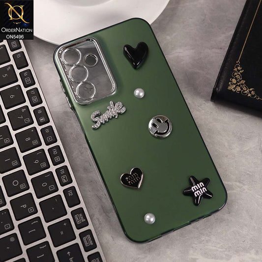 Samsung Galaxy A55 Cover - Green -  3D Smile Cartoon Matte Shinny Case With Camera Protection Soft Border Case