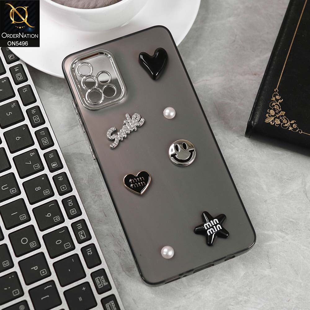 Samsung Galaxy A51 Cover - Black -  3D Smile Cartoon Matte Shinny Case With Camera Protection Soft Border Case