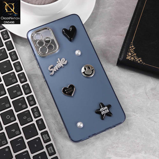 Samsung Galaxy A51 Cover - BLue -  3D Smile Cartoon Matte Shinny Case With Camera Protection Soft Border Case