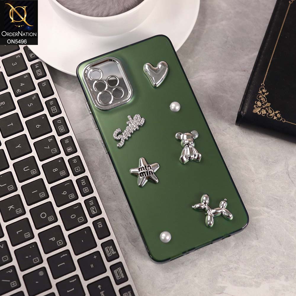 Samsung Galaxy A51 Cover - Green -  3D Smile Cartoon Matte Shinny Case With Camera Protection Soft Border Case