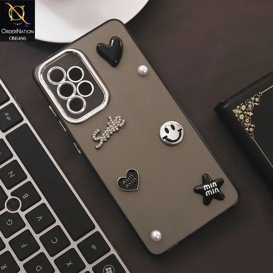 Samsung Galaxy A52 Cover - Black - 3D Smile Cartoon Matte Shinny Case With Camera Protection Soft Border Case
