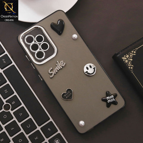 Samsung Galaxy A52 Cover - Black - 3D Smile Cartoon Matte Shinny Case With Camera Protection Soft Border Case