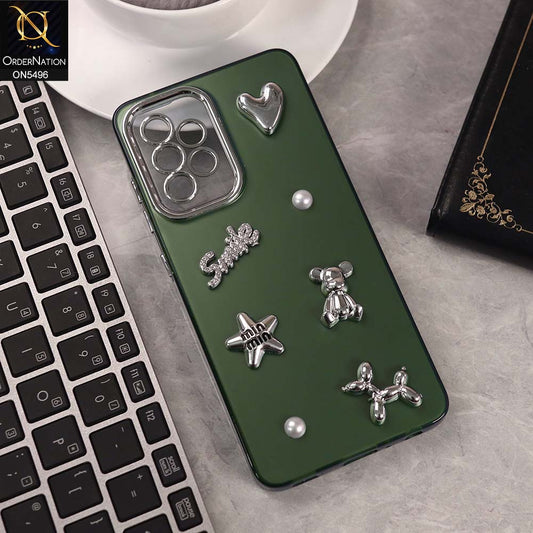 Samsung Galaxy A13 Cover - Green -  3D Smile Cartoon Matte Shinny Case With Camera Protection Soft Border Case