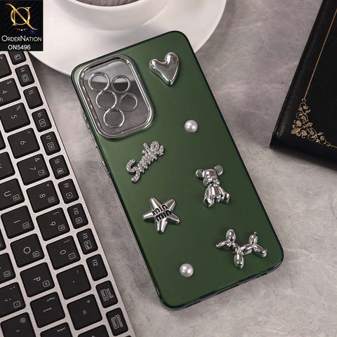 Samsung Galaxy A13 Cover - Green -  3D Smile Cartoon Matte Shinny Case With Camera Protection Soft Border Case