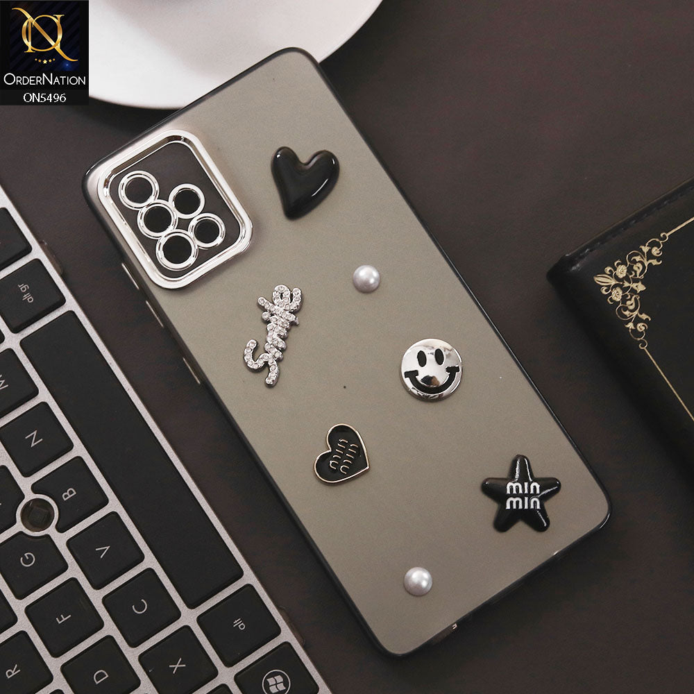 Samsung Galaxy A71 Cover - Black - 3D Smile Cartoon Matte Shinny Case With Camera Protection Soft Border Case