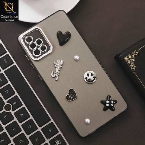 Samsung Galaxy A71 Cover - Black - 3D Smile Cartoon Matte Shinny Case With Camera Protection Soft Border Case