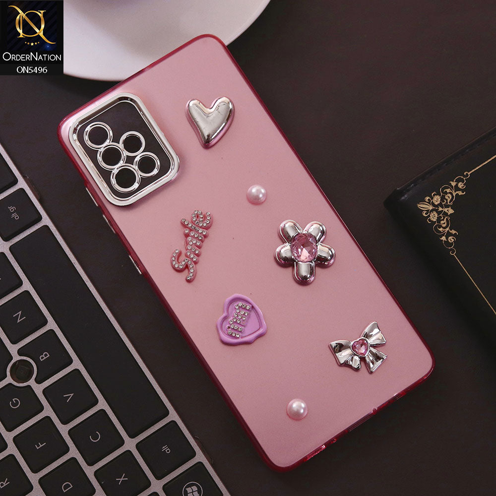 Samsung Galaxy A71 Cover - Pink - 3D Smile Cartoon Matte Shinny Case With Camera Protection Soft Border Case