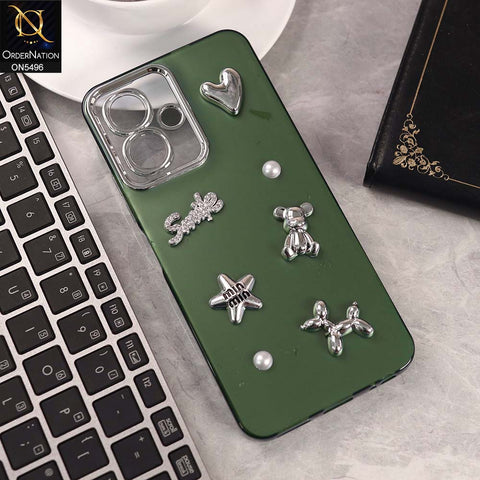 Infinix Smart 10 Cover - Green -  3D Smile Cartoon Matte Shinny Case With Camera Protection Soft Border Case