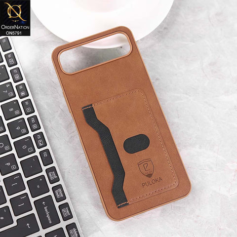 Infinix Smart 10 Plus Cover - Brown - New Premium Soft Tpu Leather Textured Case With Card Holder